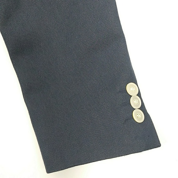MaxMara Navy Blazer Exposed Stitching Jacket 10 Iridescent Fabric Dark Acadamia - Picture 7 of 8